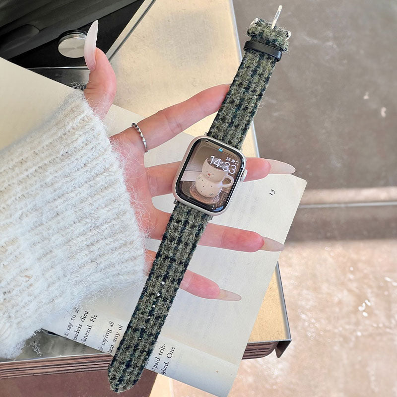 【秋冬に映える】ツイードテクスチャアップルウォッチバンド【Apple Watch】