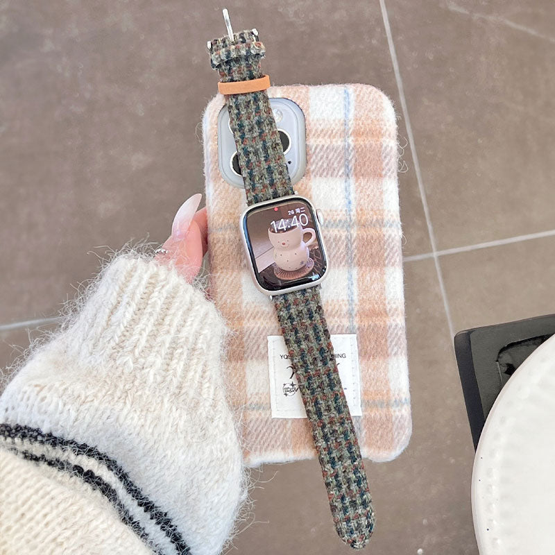 【秋冬に映える】ツイードテクスチャアップルウォッチバンド【Apple Watch】