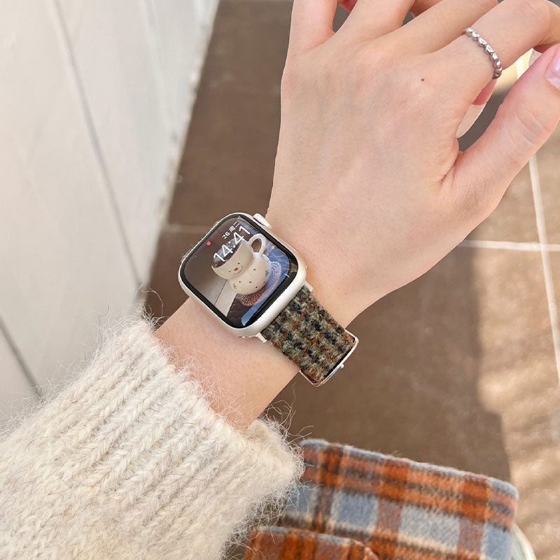 【秋冬に映える】ツイードテクスチャアップルウォッチバンド【Apple Watch】