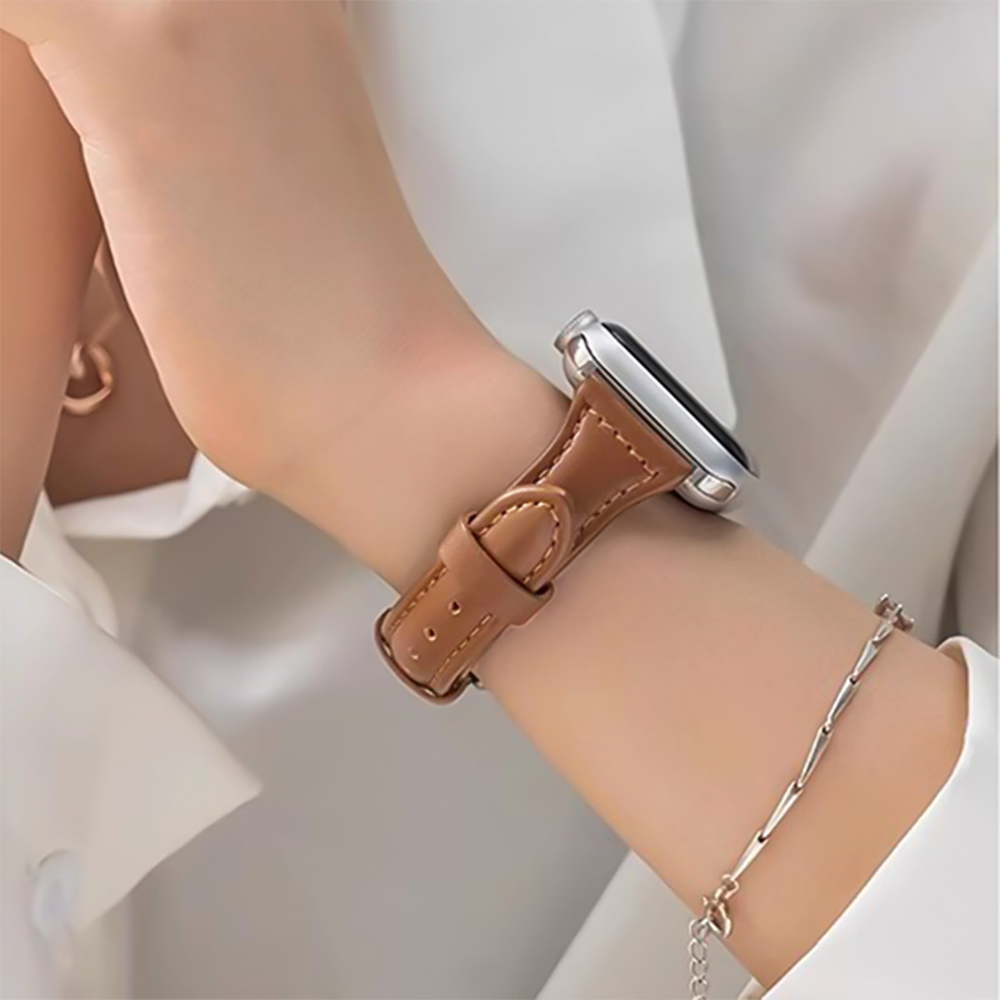 【ミニマルデザイン】シンプルレザーアップルウォッチバンド【Apple Watch】