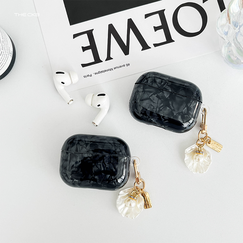 シェルブラックエアーポッズケース【AirPods】