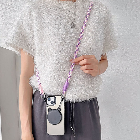 カラフル編み込みロープスマホショルダー【MagSafe】