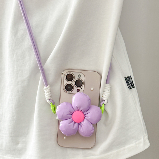 エナメルフラワースマホショルダー