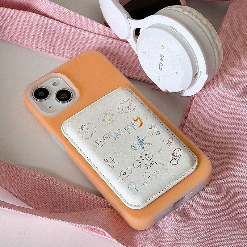 【癒やしデザイン】キッズアートMagSafeカードケース【スマホカードケース】