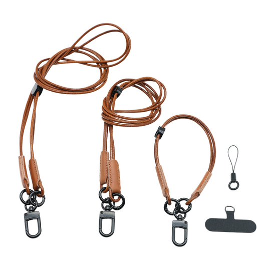 3タイプカウレザースマホショルダーストラップ【ストラップタイプ、パッチ付き】