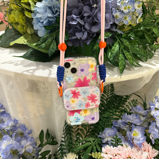 フラワーフリップミラースマホショルダー