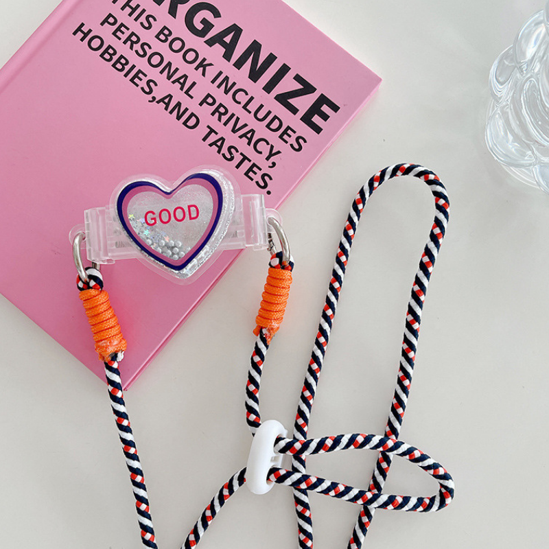 クリアエアバックハートサイドクリップスマホショルダー【ストラップ