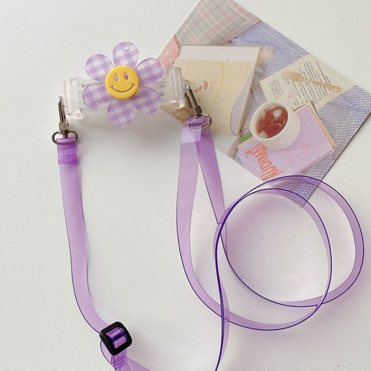 ギンガムチェックフラワースマホショルダー