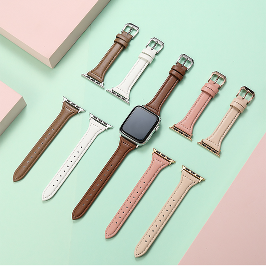 【ミニマルデザイン】シンプルレザーアップルウォッチバンド【Apple Watch】