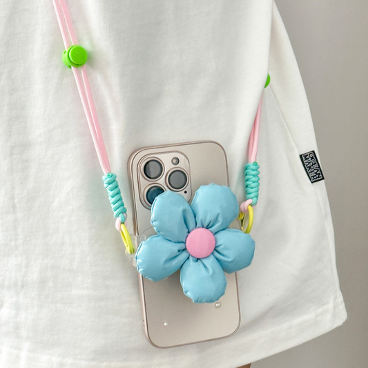 エナメルフラワースマホショルダー