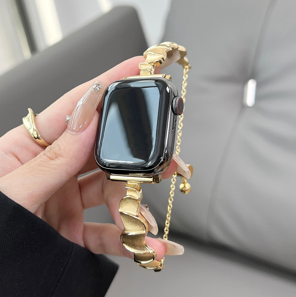 【スタイリッシュに魅せる】ウェーブメタルバンド【Apple Watch】
