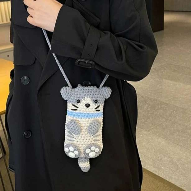 キュートキャットニットモンスタースマホサコッシュ【その他のタイプ】