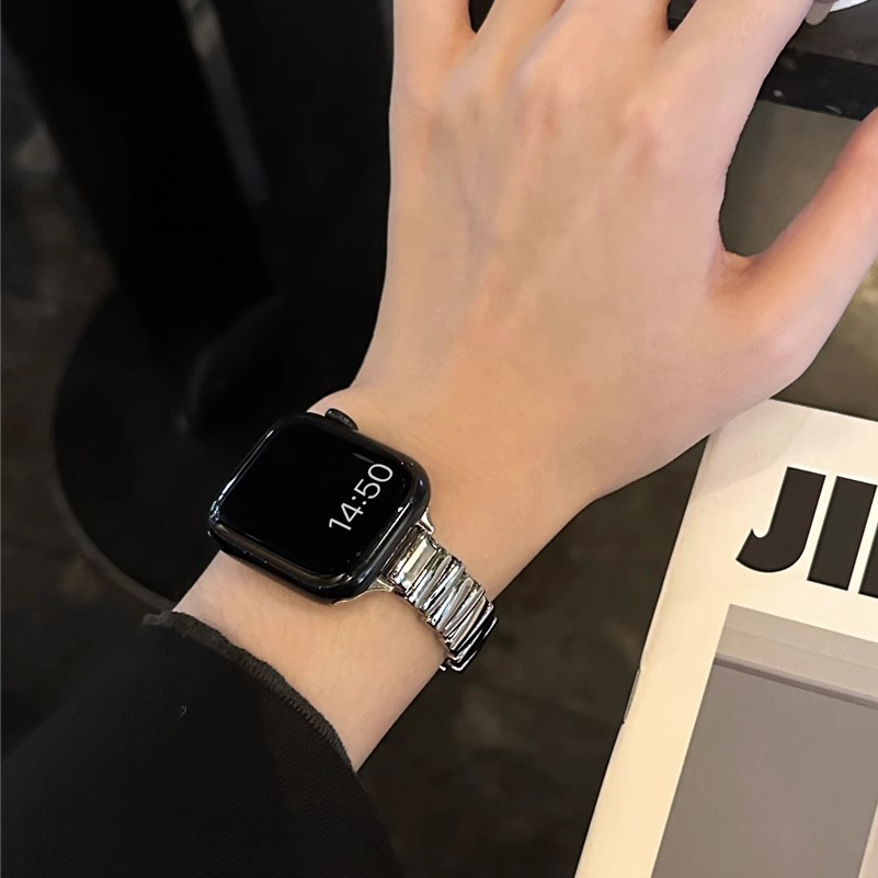 【ブレスレットのような存在感】ニュアンスメタルバンド【Apple Watch】