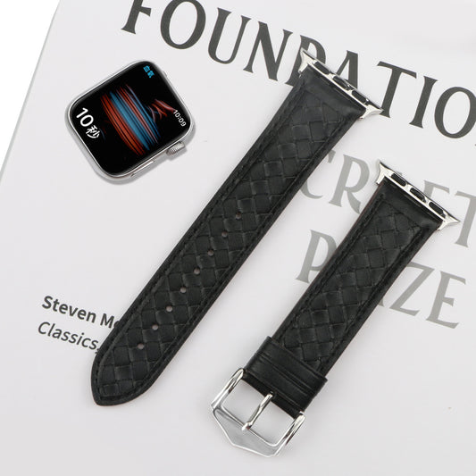 エレガント編み込みレザーバンド【Apple Watch】