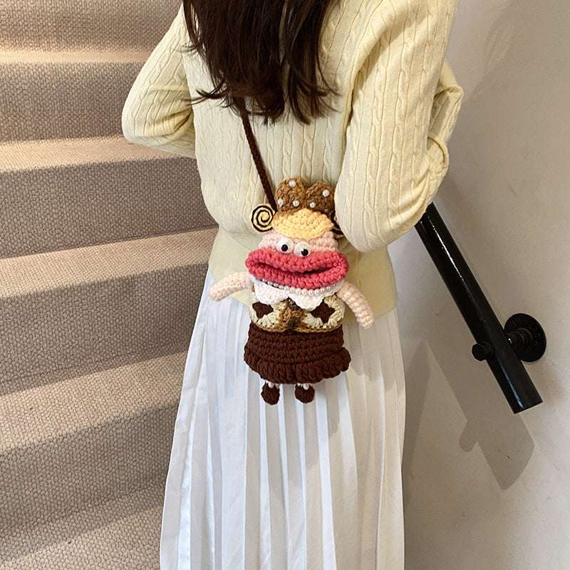 キュートリボンニットモンスタースマホサコッシュ【その他のタイプ】