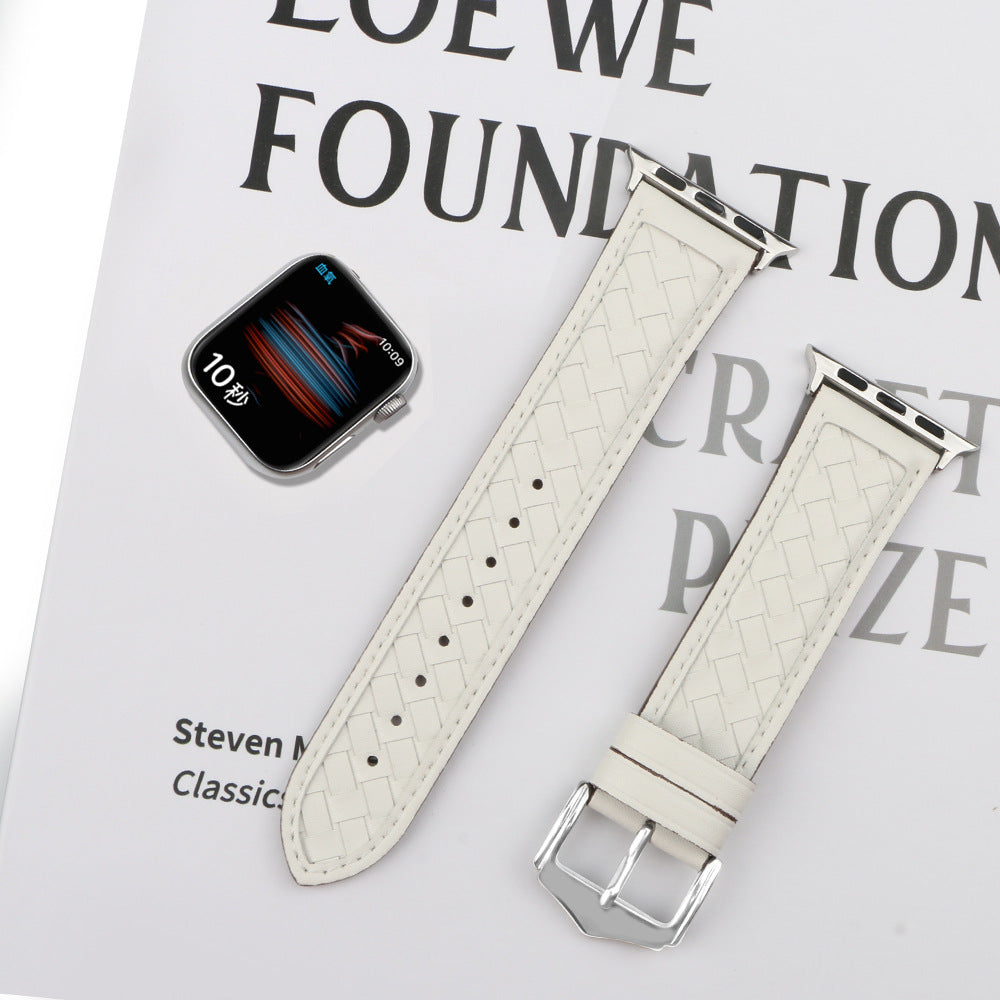 【全7色】エレガント編み込みレザーアップルウォッチバンド【Apple Watch】