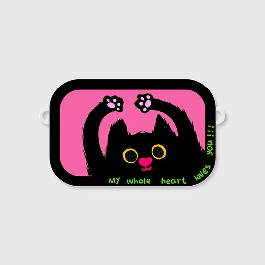 ピンクブラックキャットミラースマホショルダー