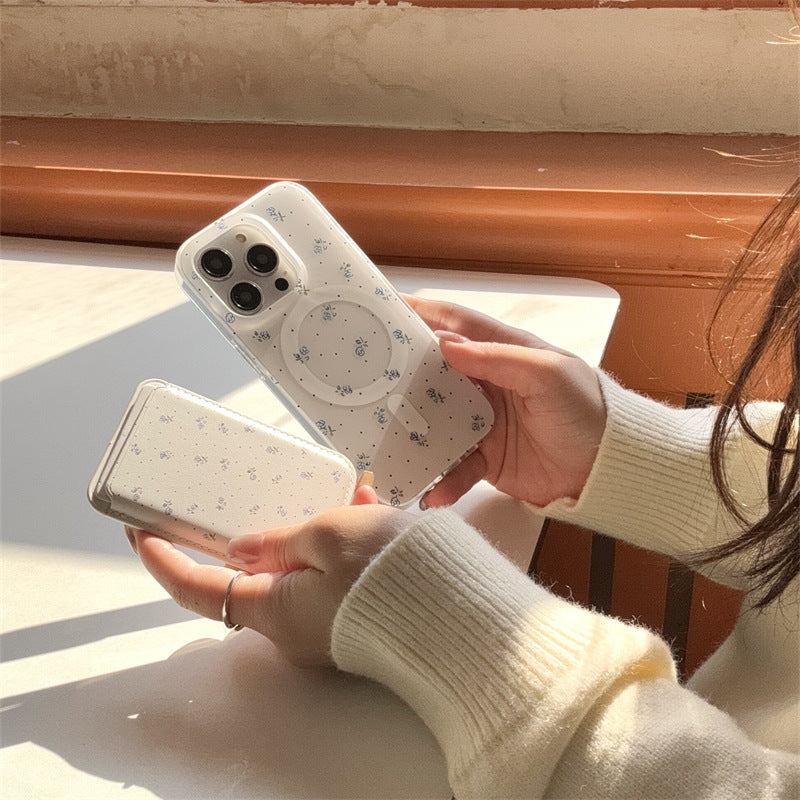 ブルーフラワーMagSafeスマホケース【iPhone】