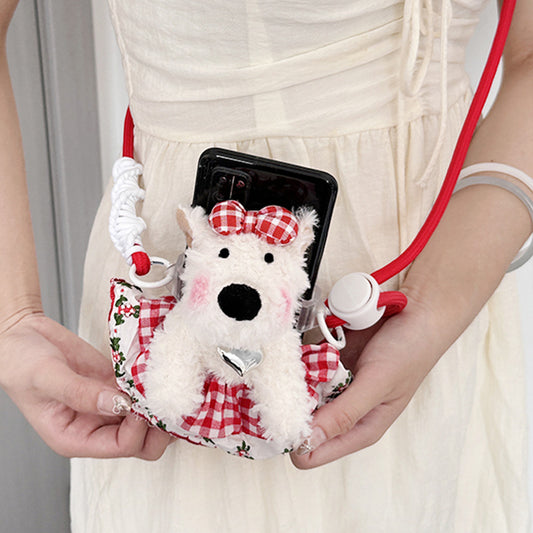 ホワイトシュナウザースマホショルダー