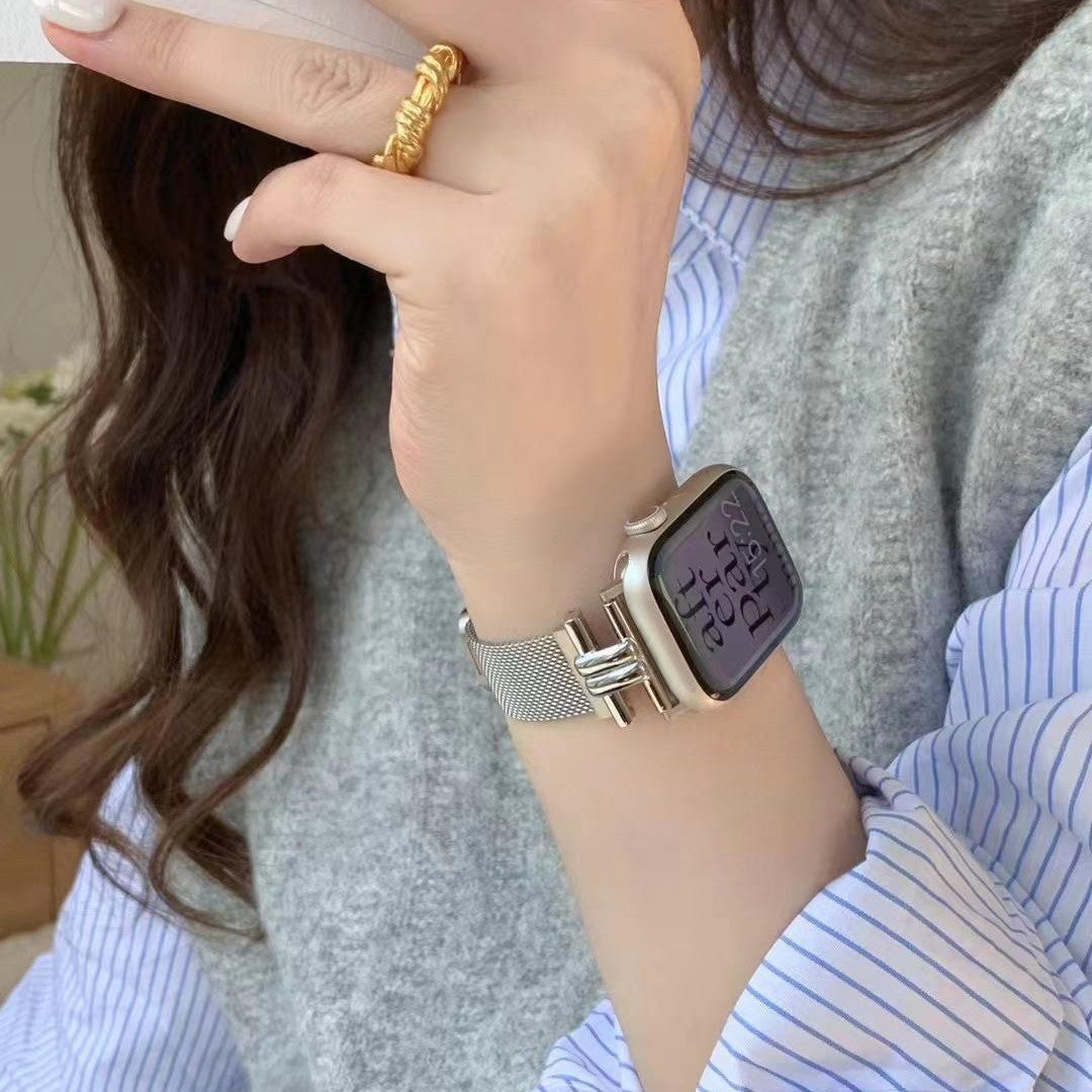 【シンプル上品】マグネットメッシュバンド【Apple Watch】