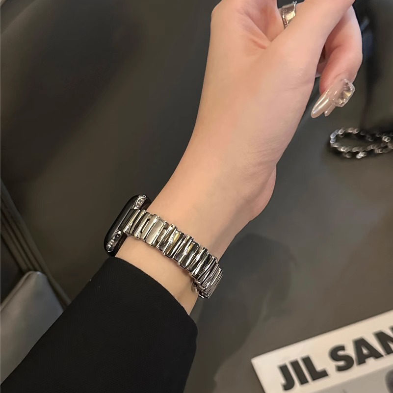 【ブレスレットのような存在感】ニュアンスメタルバンド【Apple Watch】