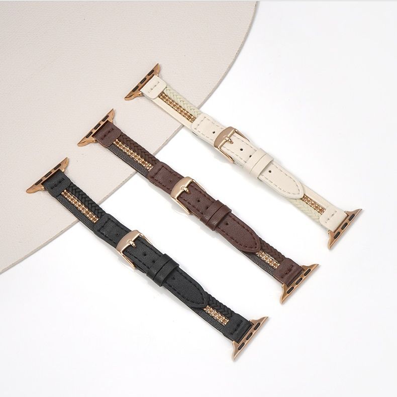 【選べるタイプ】3連レザー＆メタルアップルウォッチストラップ【Apple Watch】