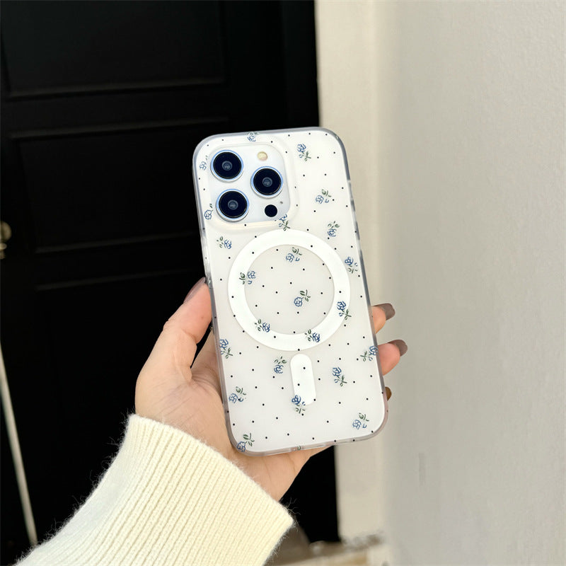 ブルーフラワーMagSafeスマホケース【iPhone】