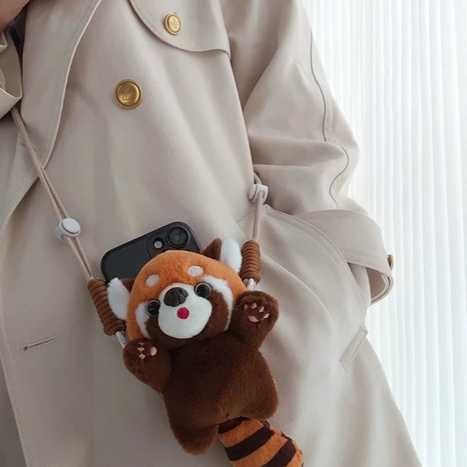 レッサーパンダドールサイドクリップスマホショルダー【ストラップ レッサーパンダドールサイドクリップスマホショルダー【ストラップ