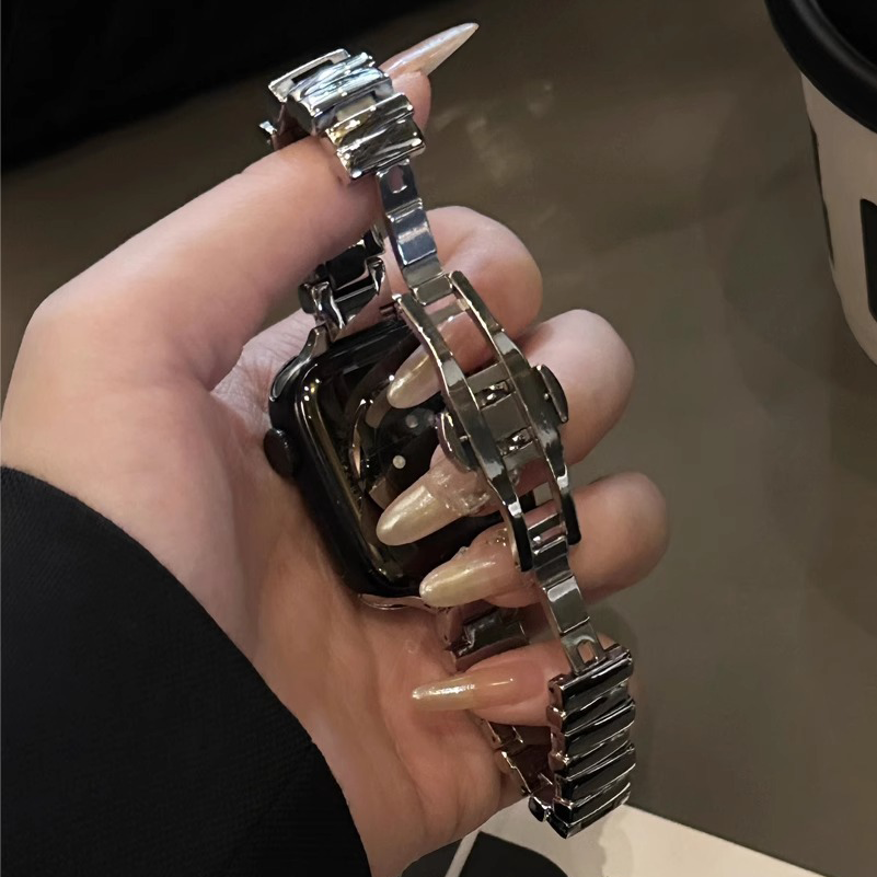【ブレスレットのような存在感】ニュアンスメタルバンド【Apple Watch】