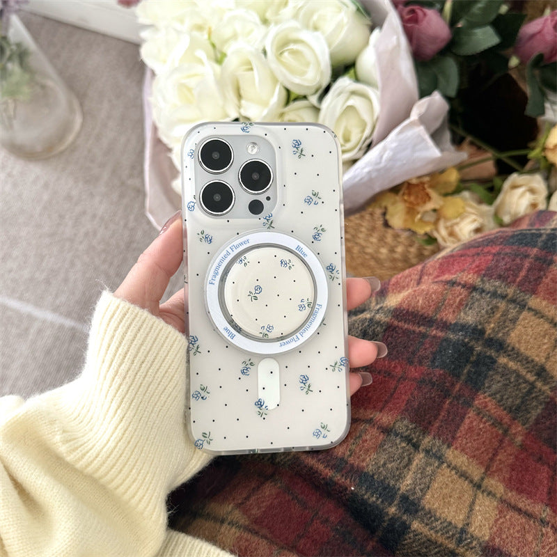 ブルーフラワーMagSafeスマホケース【iPhone】