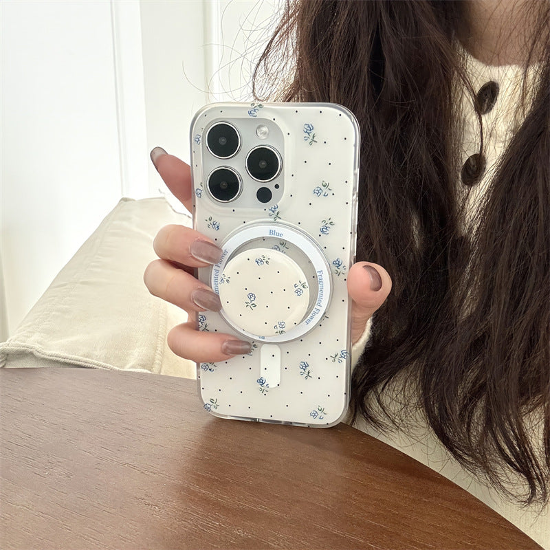 ブルーフラワーMagSafeスマホケース【iPhone】