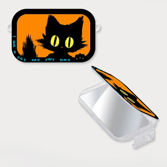 オレンジブラックキャットミラースマホショルダー