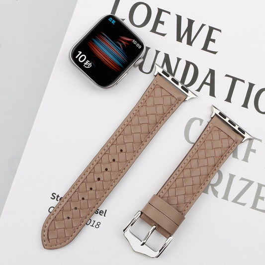 【全7色】エレガント編み込みレザーアップルウォッチバンド【Apple Watch】