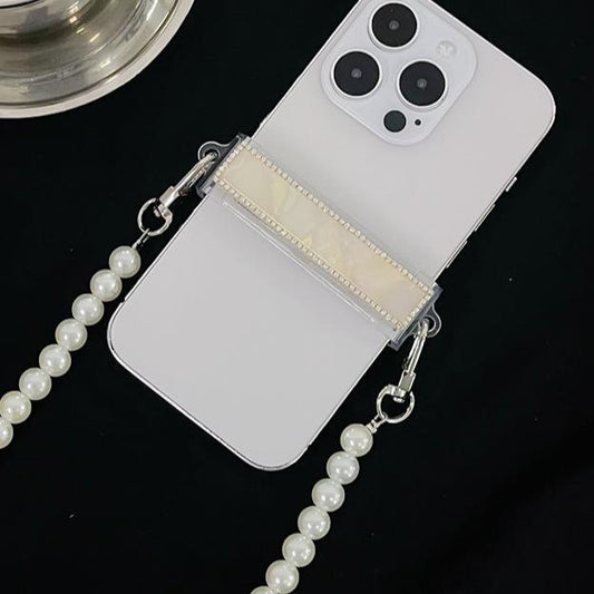 ホワイトパールスマホショルダー