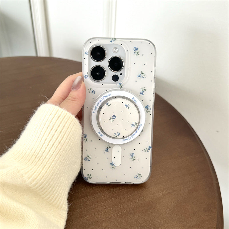 ブルーフラワーMagSafeスマホケース【iPhone】