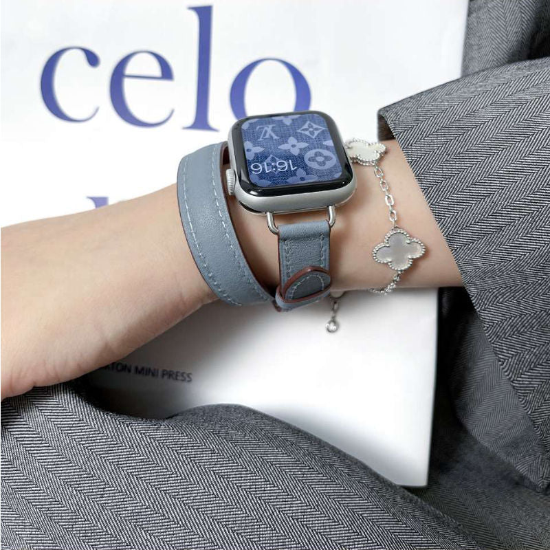 【全13色】ダブルループレザーアップルウォッチバンド【Apple Watch】