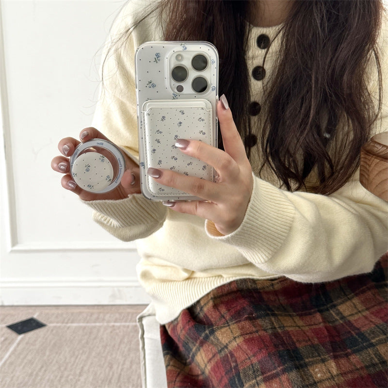 ブルーフラワーMagSafeスマホケース【iPhone】