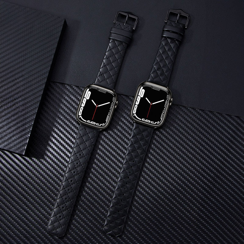 【全9色】ダイヤモンドパターン本革アップルウォッチバンド【Apple Watch】