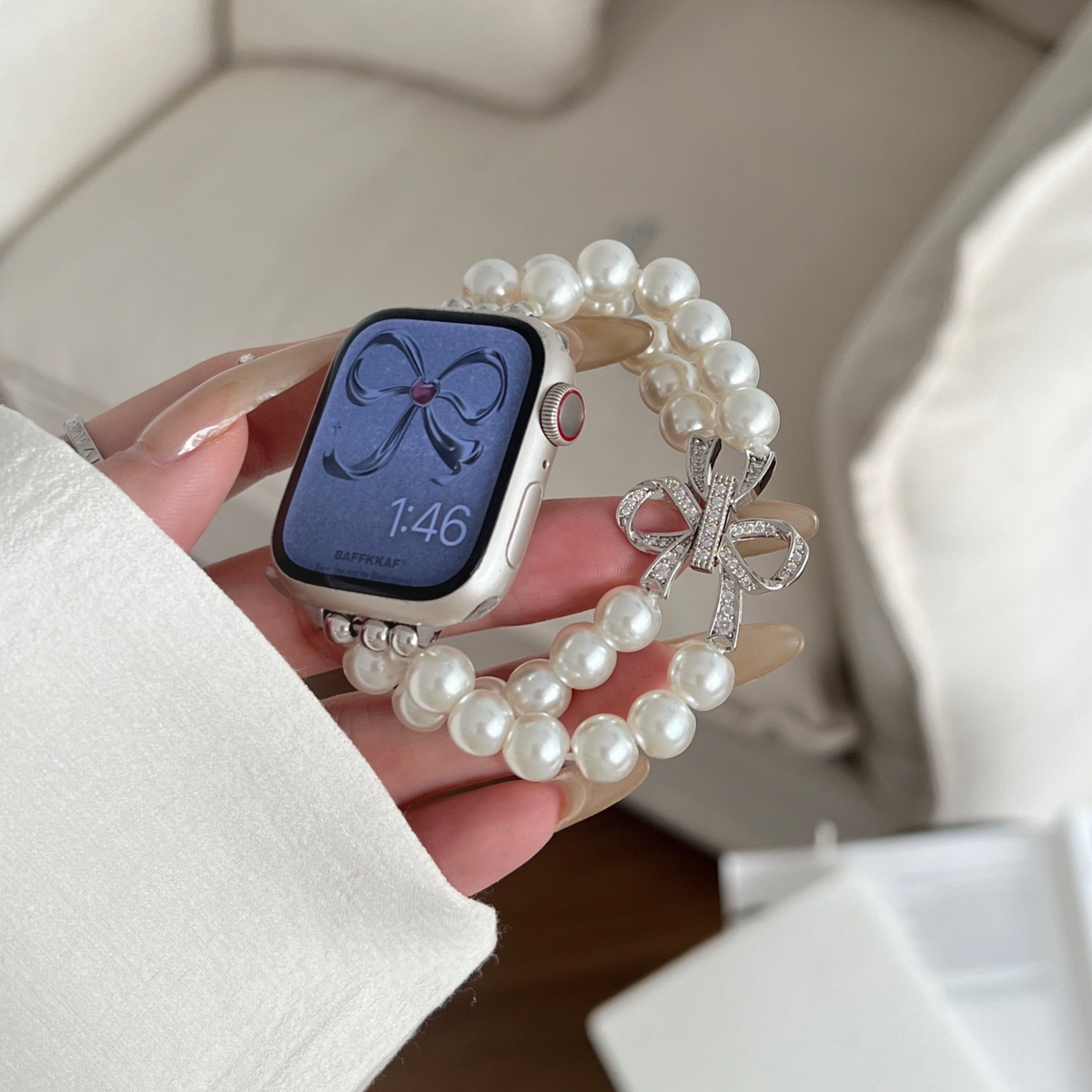 リボンパールバンド【Apple Watch】