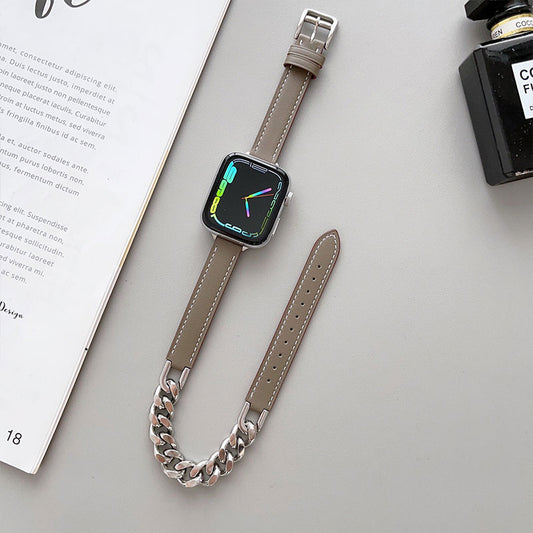 ダブルループレザー＆チェーンバンド【Apple Watch】