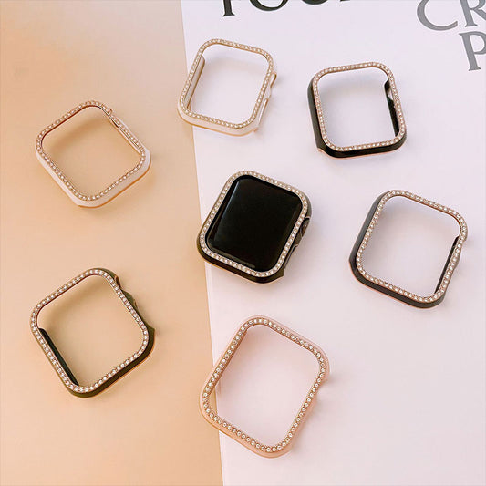 【上品な輝き】ラインストーンエレガントアップルウォッチケース【Apple Watch】