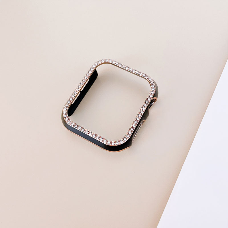 【上品な輝き】ラインストーンエレガントアップルウォッチケース【Apple Watch】