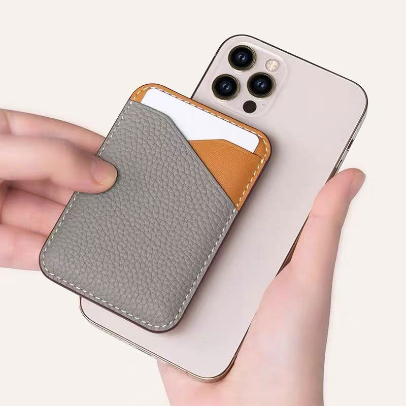 【上品シンプル】エンボスレザーMagSafeカードケース【スマホカードケース】