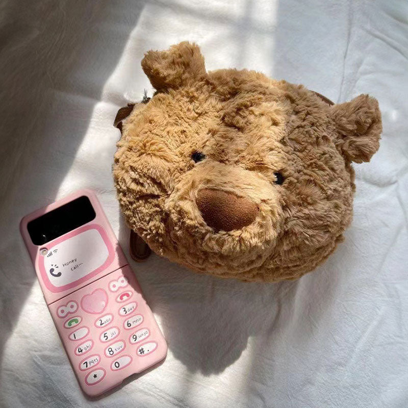 ふわもこくま🧸】ベアフェイススマホショルダーバッグ【その他のタイプ