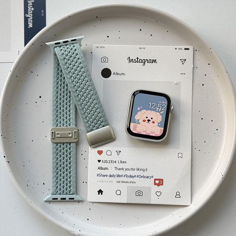 【ふんわりカラー】マグネットナイロンアップルウォッチバンド【Apple Watch】