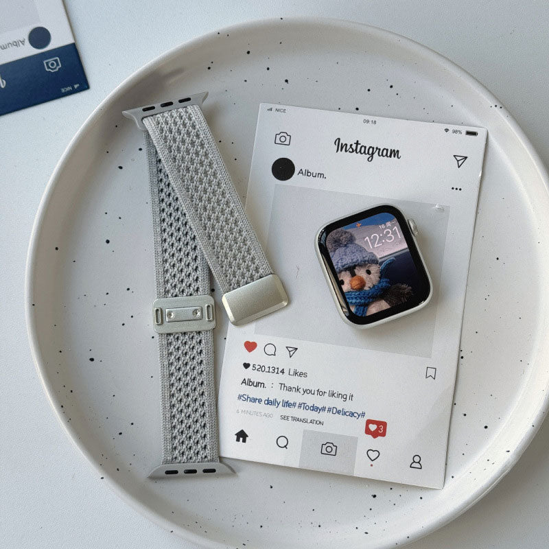 【ふんわりカラー】マグネットナイロンアップルウォッチバンド【Apple Watch】