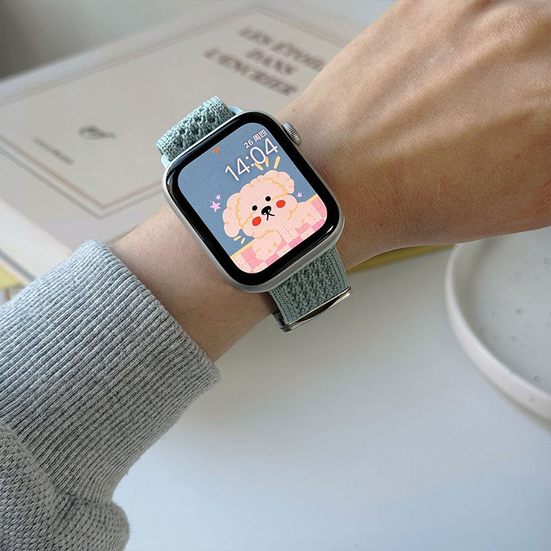 【ふんわりカラー】マグネットナイロンアップルウォッチバンド【Apple Watch】
