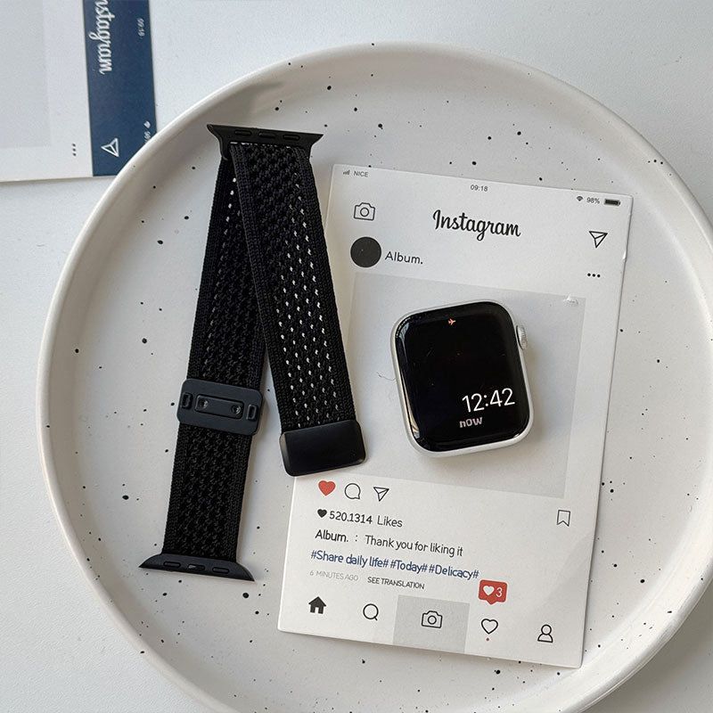 【ふんわりカラー】マグネットナイロンアップルウォッチバンド【Apple Watch】