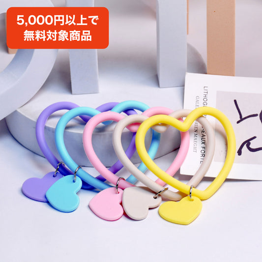 【全8色】ハートシリコンブレスレットスマホストラップ【ストラップタイプ】