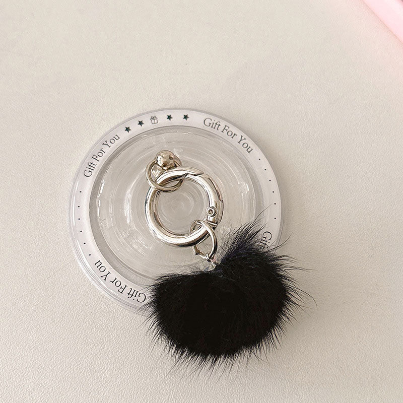 【ふわもこで可愛い♡】ミンクポンポンMagSafeスマホグリップ【スマホグリップ】